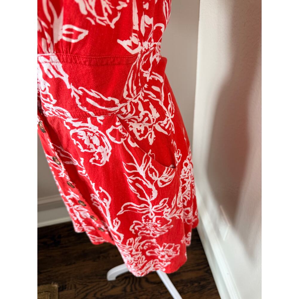 Free People A Thing Called Love Red Floral Mini Dress Size 6 - Picture 4 of 7